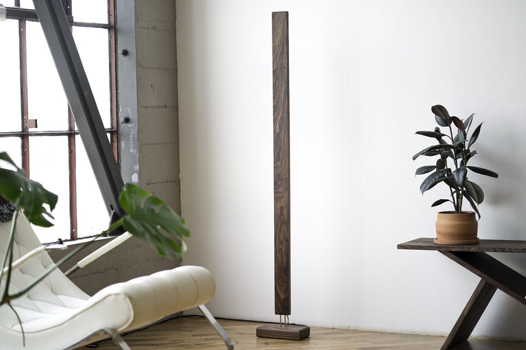 Hardwood LED Color Floor Lamp by Iron Roots Designs | made in Berkeley, CA