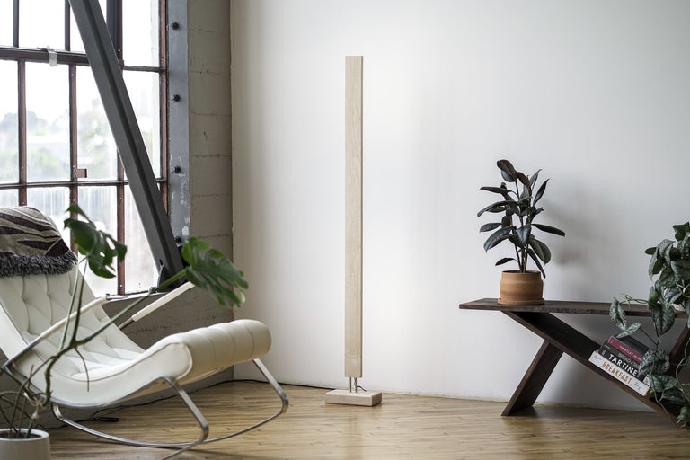 Hardwood LED Color Floor Lamp by Iron Roots Designs | made in Berkeley, CA
