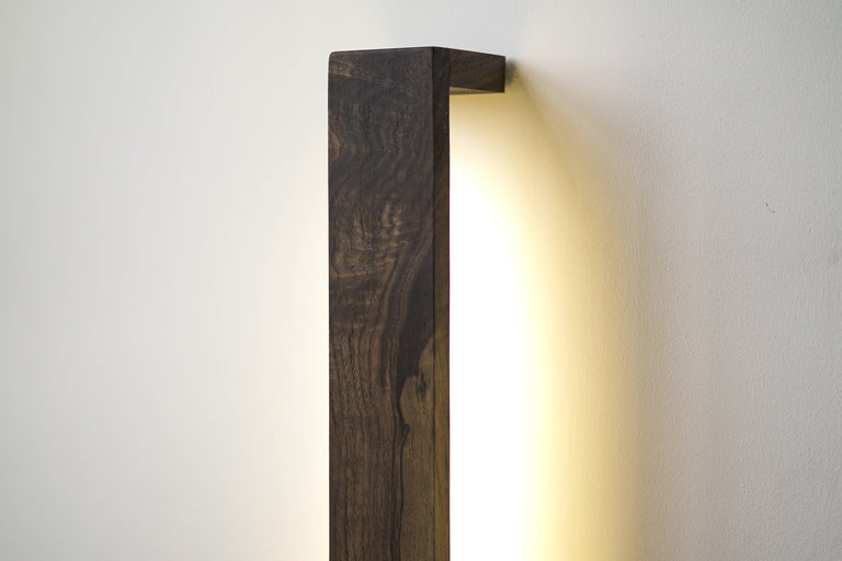 Wooden LED Wall Light by Iron Roots Designs | made in Berkeley, CA