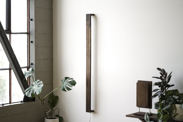 Wooden LED Wall Light by Iron Roots Designs | made in Berkeley, CA