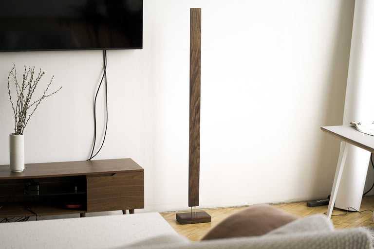 Hardwood LED Color Floor Lamp by Iron Roots Designs | made in Berkeley, CA