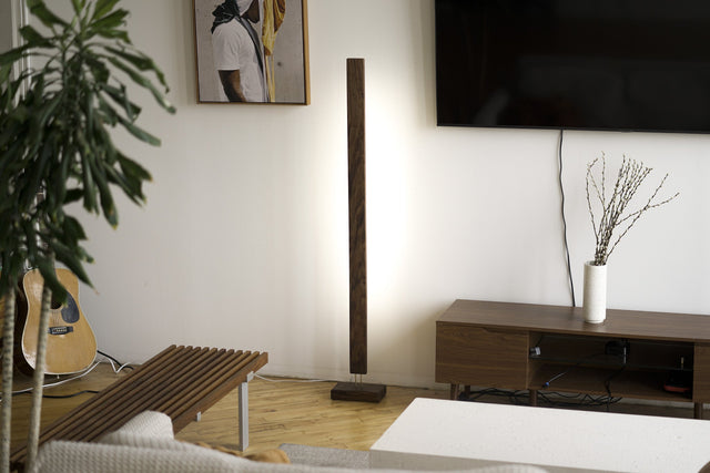 Hardwood LED Color Floor Lamp by Iron Roots Designs | made in Berkeley, CA