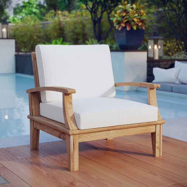 MARINA OUTDOOR PATIO TEAK ARMCHAIR