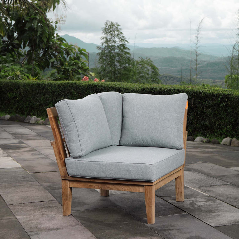 MARINA OUTDOOR PATIO TEAK CORNER SOFA