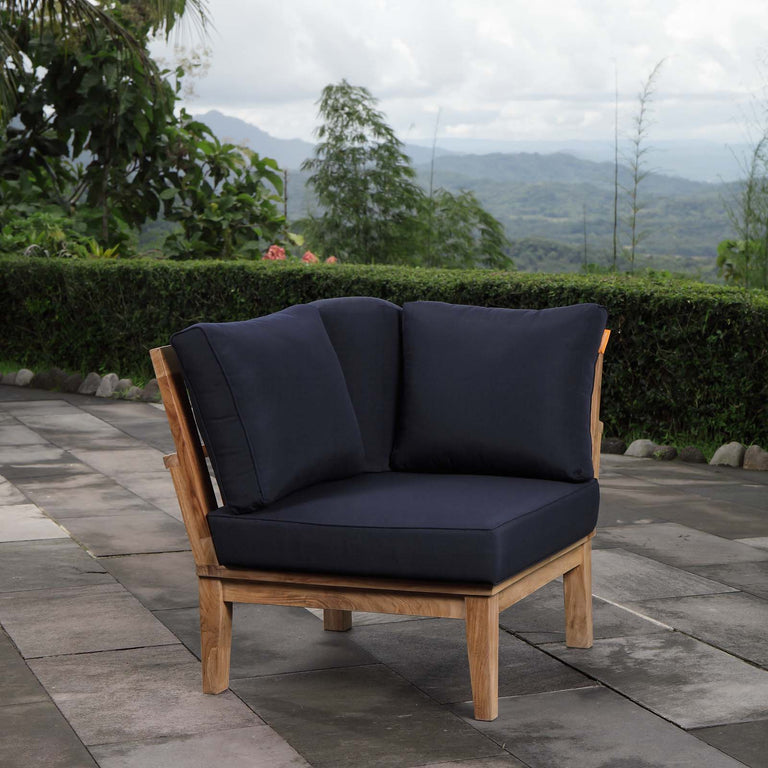 MARINA OUTDOOR PATIO TEAK CORNER SOFA