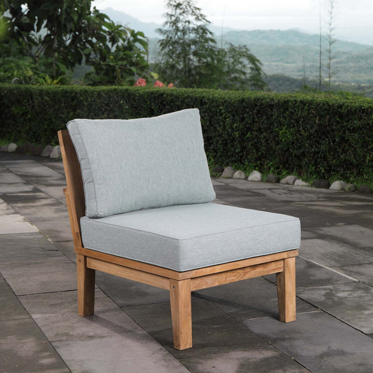 MARINA ARMLESS OUTDOOR PATIO TEAK SOFA