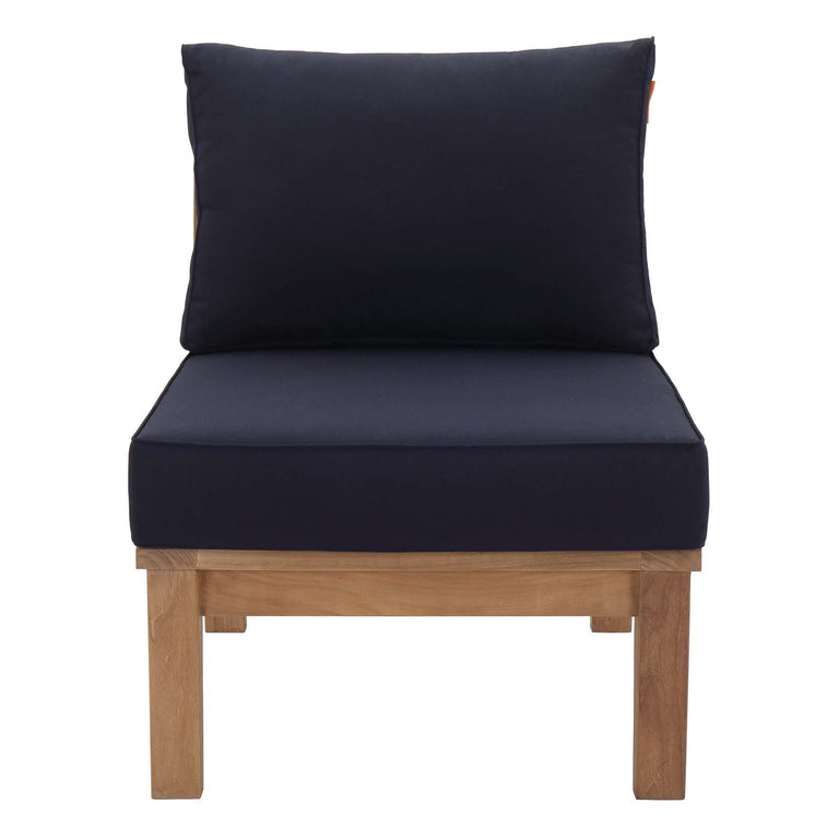 MARINA ARMLESS OUTDOOR PATIO TEAK SOFA