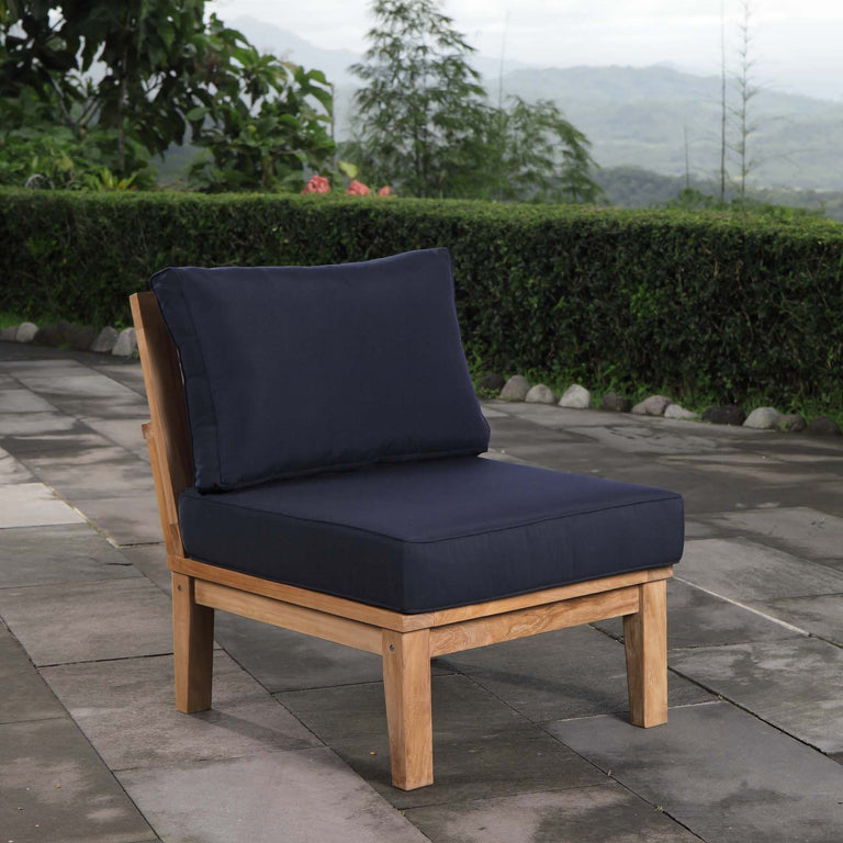 MARINA ARMLESS OUTDOOR PATIO TEAK SOFA