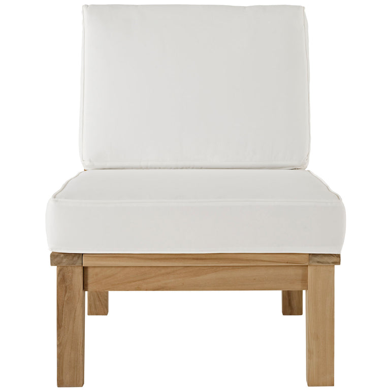 MARINA ARMLESS OUTDOOR PATIO TEAK SOFA