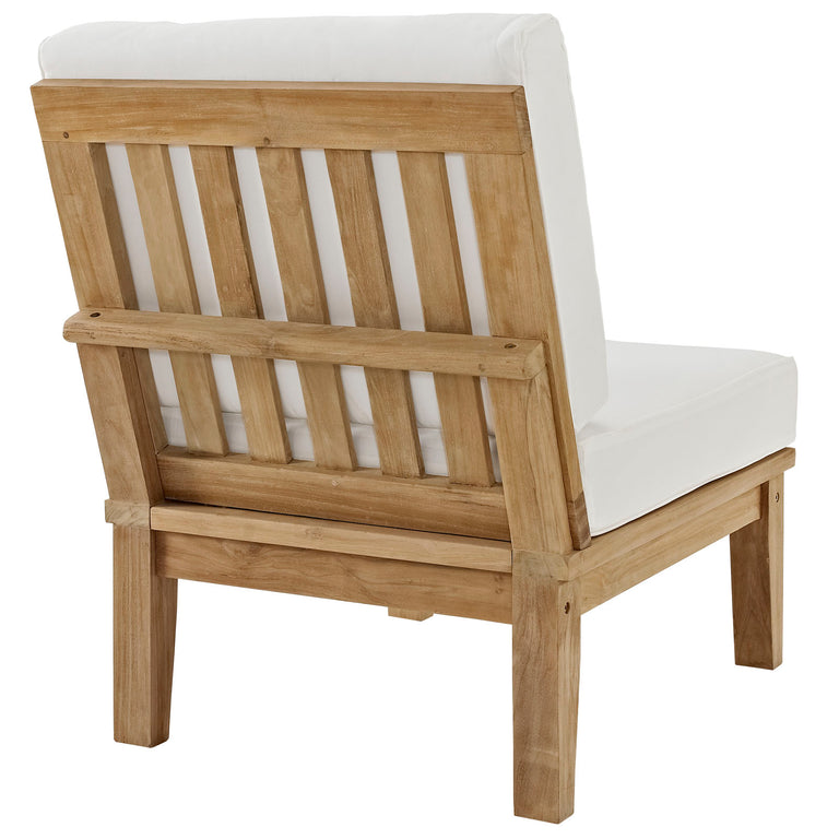 MARINA ARMLESS OUTDOOR PATIO TEAK SOFA