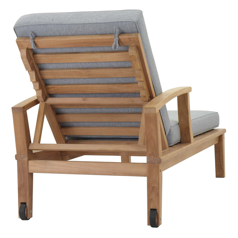 MARINA OUTDOOR PATIO TEAK SINGLE CHAISE