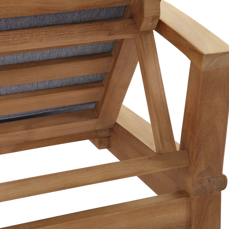 MARINA OUTDOOR PATIO TEAK SINGLE CHAISE