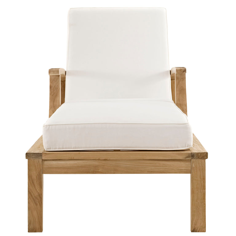 MARINA OUTDOOR PATIO TEAK SINGLE CHAISE