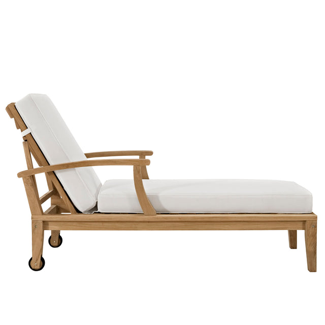MARINA OUTDOOR PATIO TEAK SINGLE CHAISE