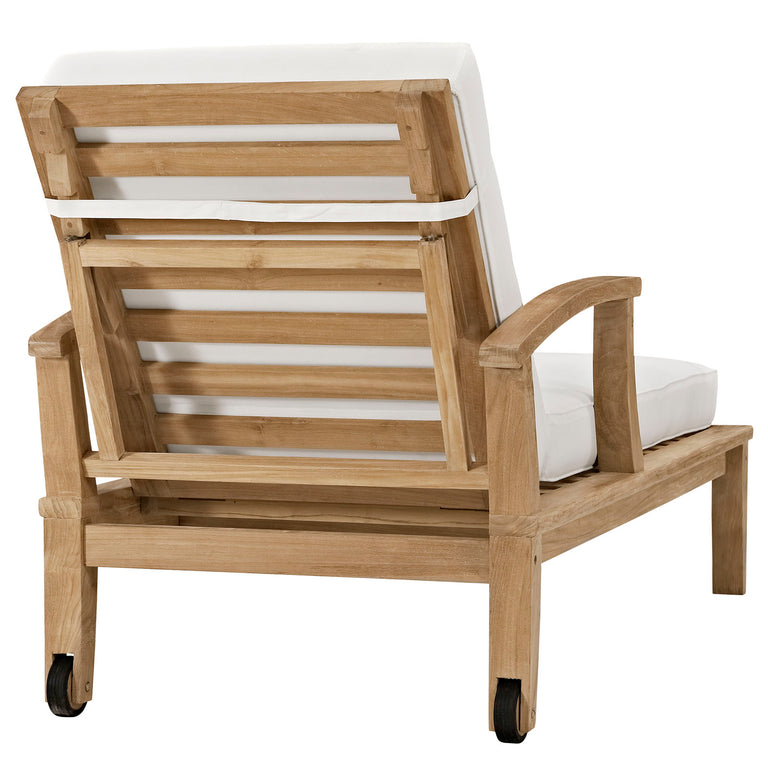 MARINA OUTDOOR PATIO TEAK SINGLE CHAISE