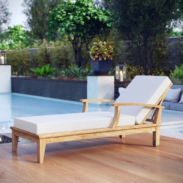 MARINA OUTDOOR PATIO TEAK SINGLE CHAISE