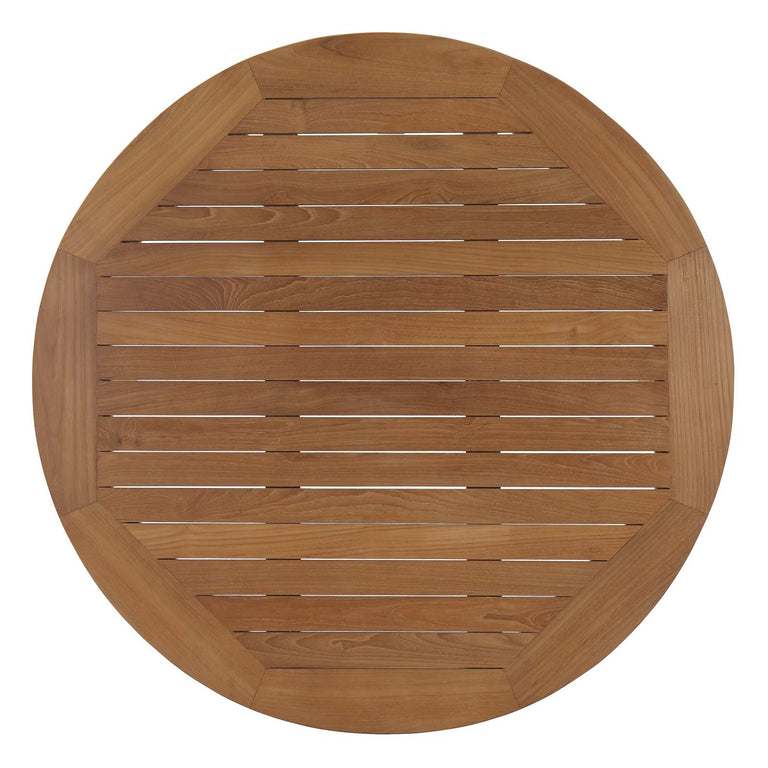 MARINA OUTDOOR PATIO TEAK ROUND COFFEE TABLE