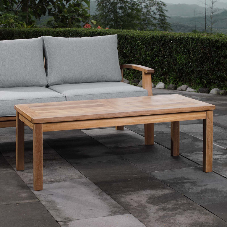 MARINA OUTDOOR PATIO TEAK RECTANGLE COFFEE TABLE