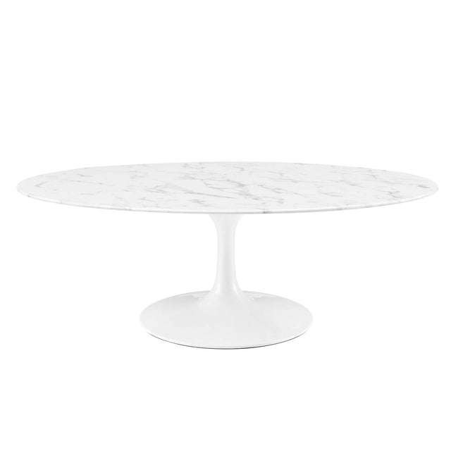 LIPPA OVAL FAUX MARBLE COFFEE TABLE | LIVING ROOM