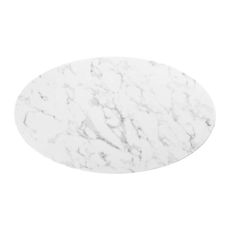 LIPPA OVAL FAUX MARBLE COFFEE TABLE | LIVING ROOM