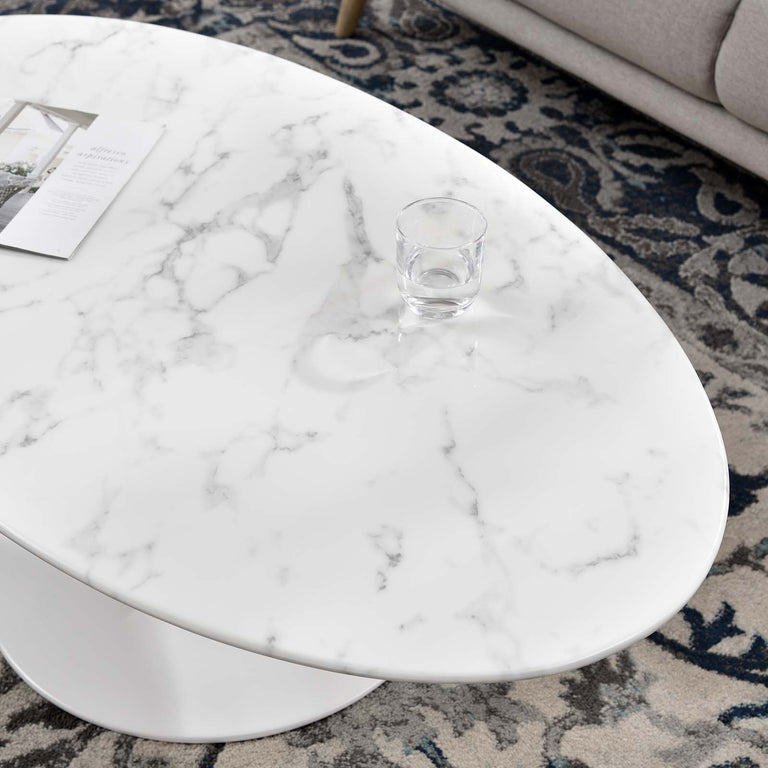 LIPPA OVAL FAUX MARBLE COFFEE TABLE | LIVING ROOM