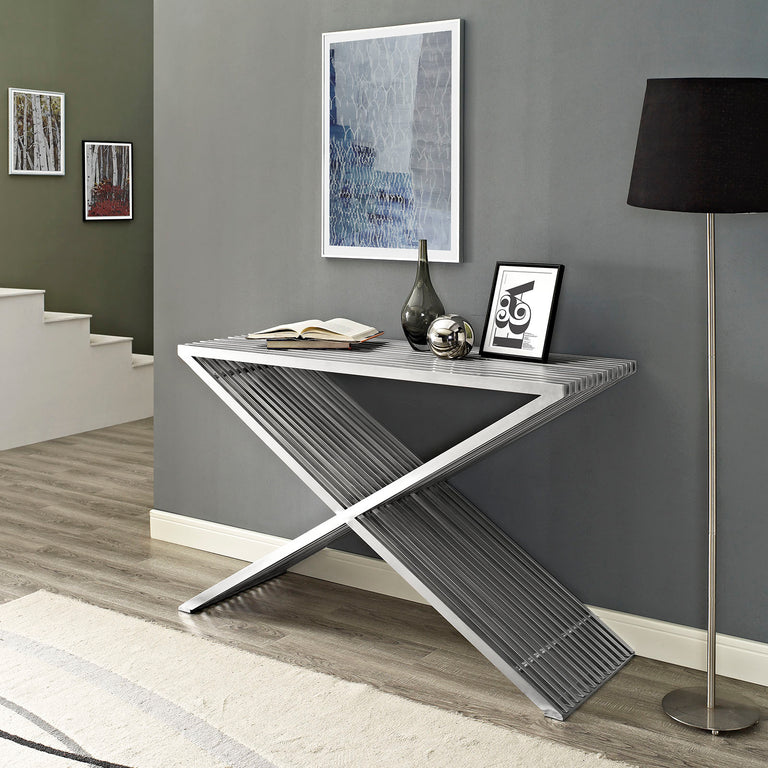 PRESS STAINLESS STEEL CONSOLE TABLE | LIVING ROOM