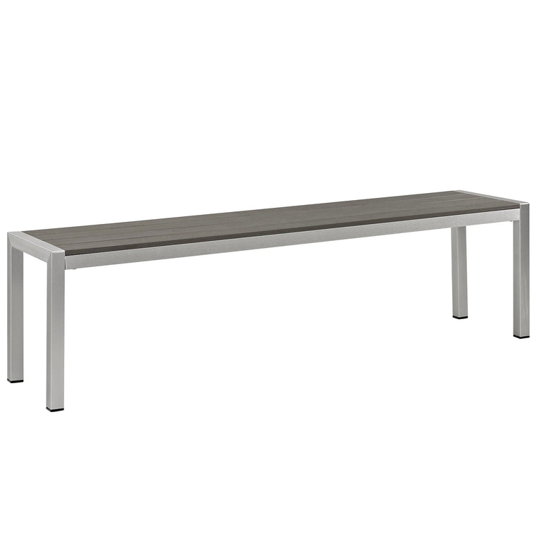 SHORE OUTDOOR PATIO ALUMINUM BENCH