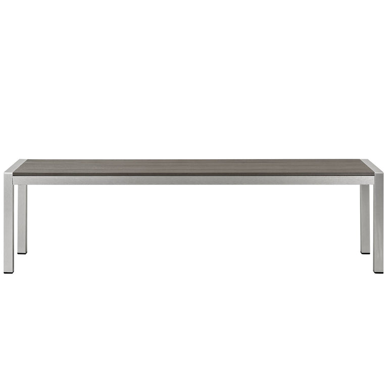 SHORE OUTDOOR PATIO ALUMINUM BENCH