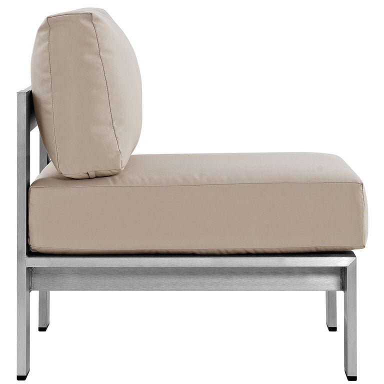 SHORE ARMLESS OUTDOOR PATIO ALUMINUM CHAIR