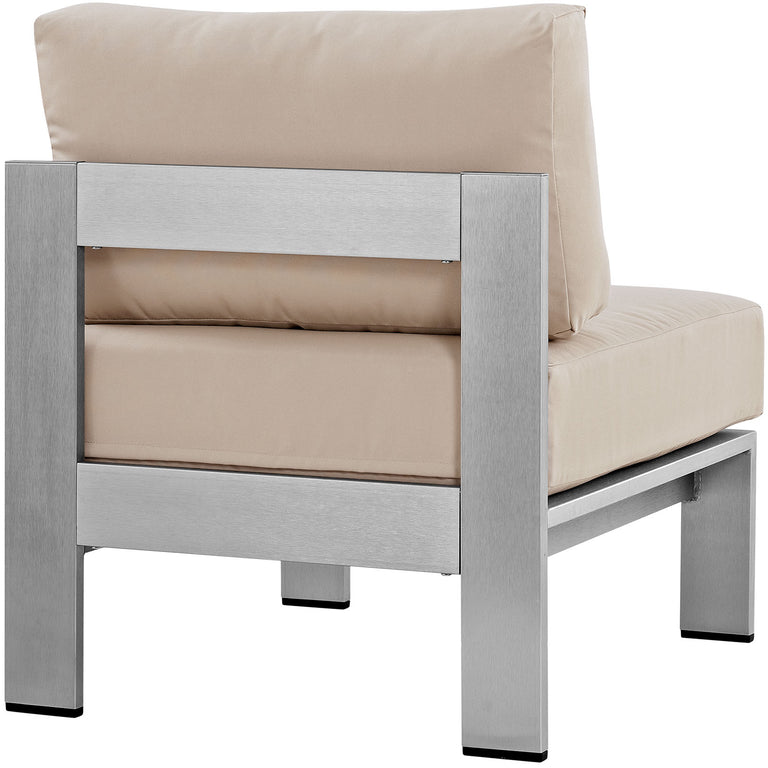 SHORE ARMLESS OUTDOOR PATIO ALUMINUM CHAIR