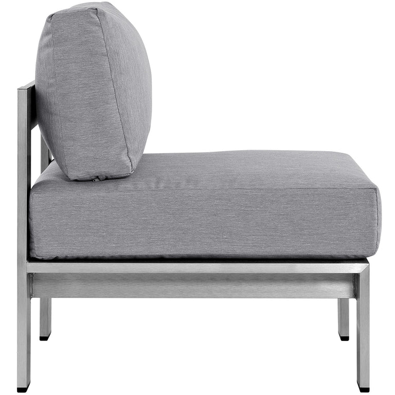 SHORE ARMLESS OUTDOOR PATIO ALUMINUM CHAIR