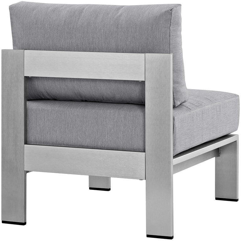 SHORE ARMLESS OUTDOOR PATIO ALUMINUM CHAIR