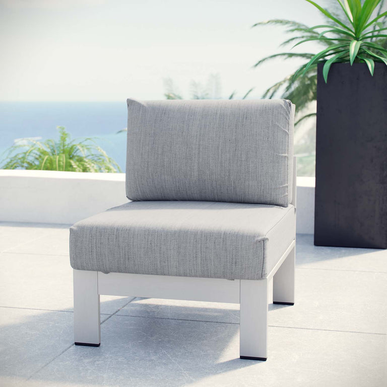 SHORE ARMLESS OUTDOOR PATIO ALUMINUM CHAIR