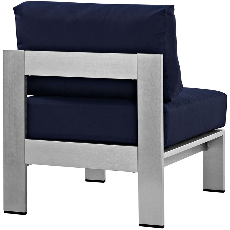 SHORE ARMLESS OUTDOOR PATIO ALUMINUM CHAIR