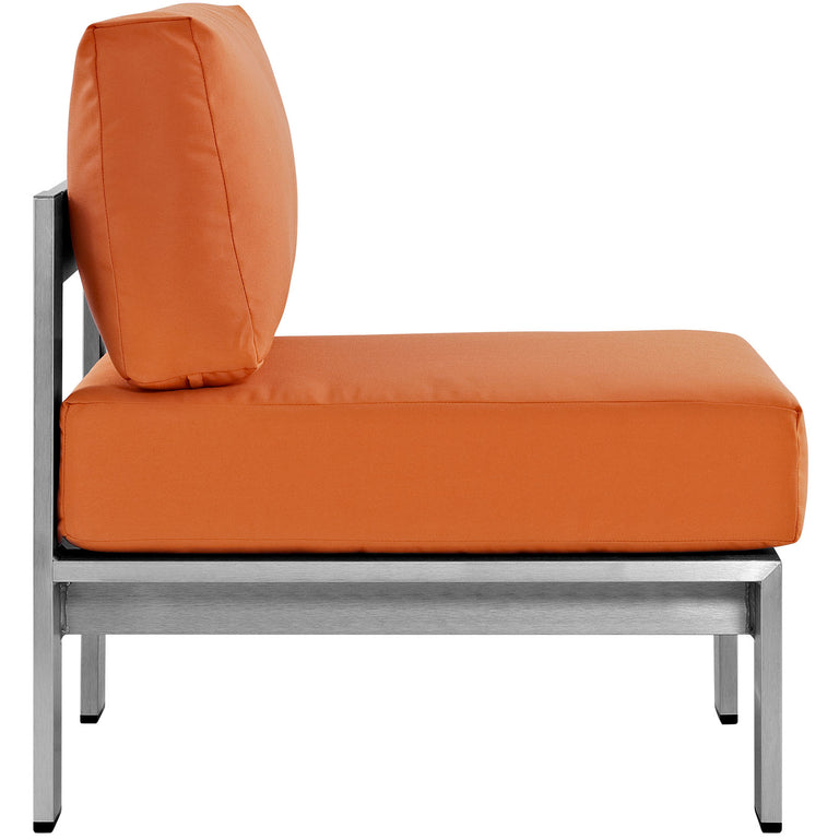 SHORE ARMLESS OUTDOOR PATIO ALUMINUM CHAIR