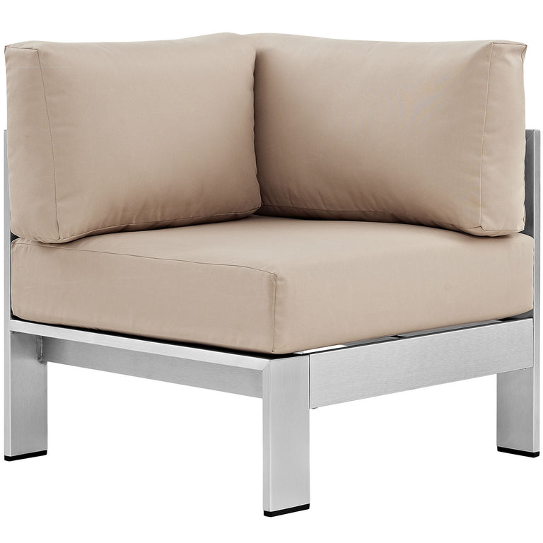 SHORE OUTDOOR PATIO ALUMINUM CORNER SOFA
