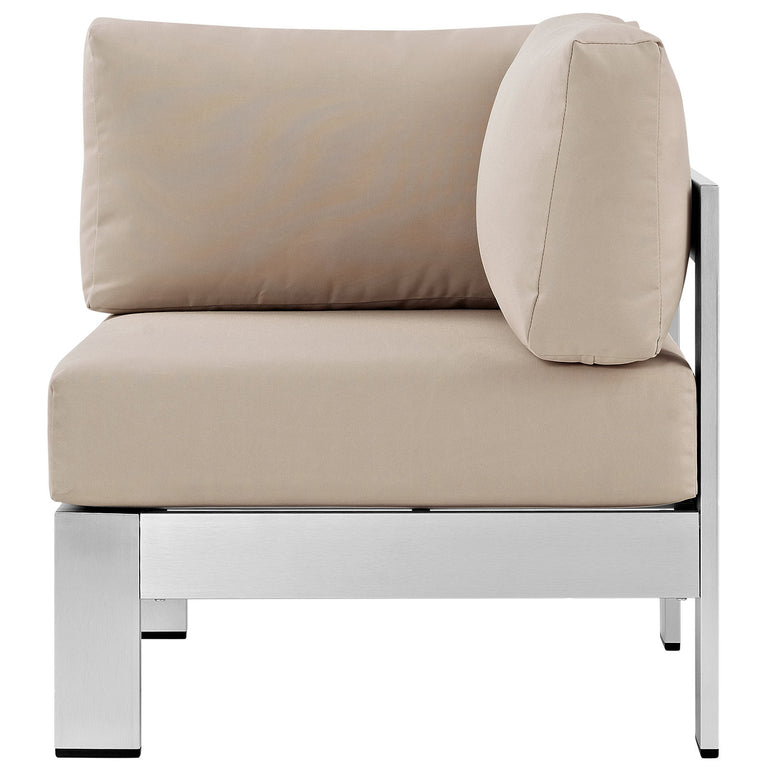 SHORE OUTDOOR PATIO ALUMINUM CORNER SOFA