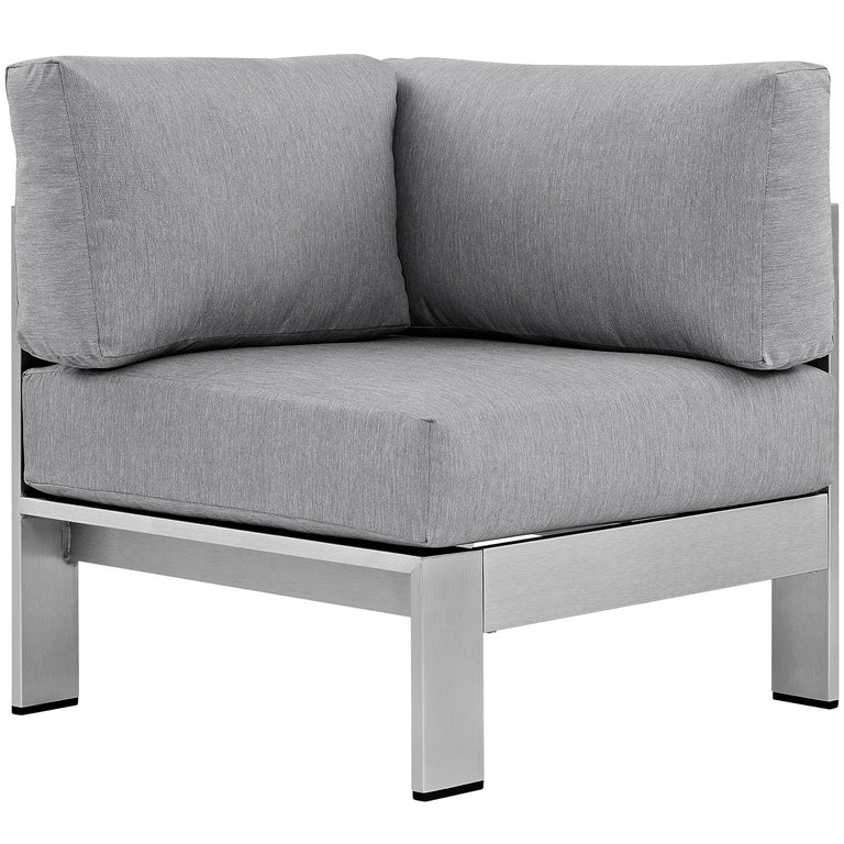SHORE OUTDOOR PATIO ALUMINUM CORNER SOFA