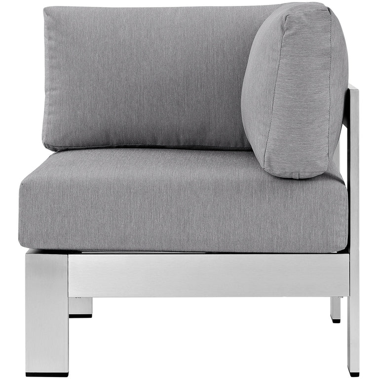 SHORE OUTDOOR PATIO ALUMINUM CORNER SOFA