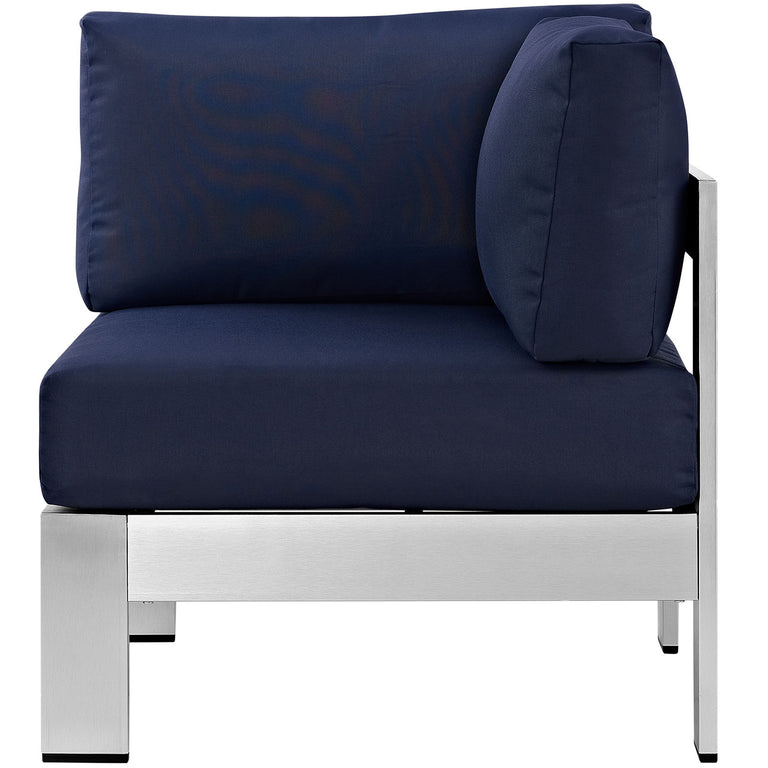 SHORE OUTDOOR PATIO ALUMINUM CORNER SOFA