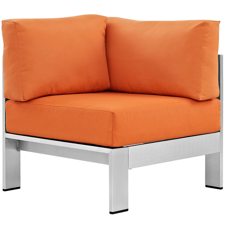 SHORE OUTDOOR PATIO ALUMINUM CORNER SOFA