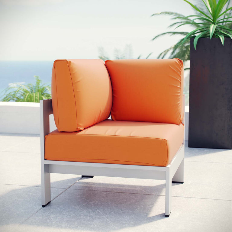 SHORE OUTDOOR PATIO ALUMINUM CORNER SOFA