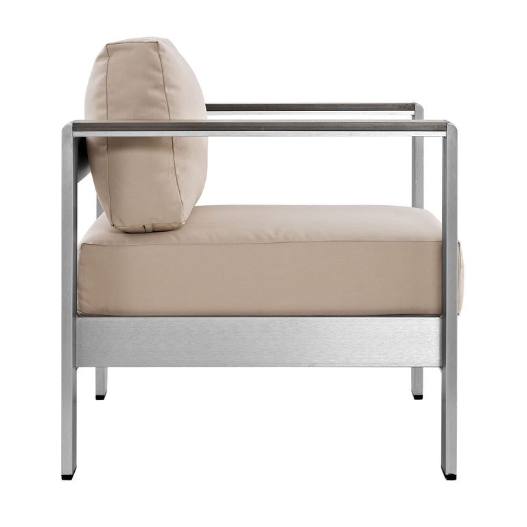 SHORE OUTDOOR PATIO ALUMINUM ARMCHAIR