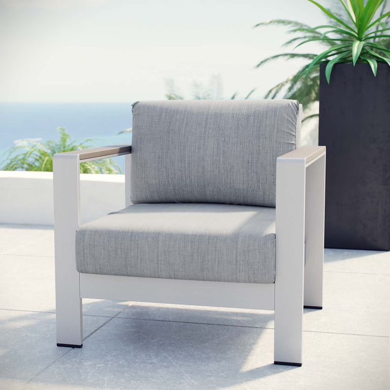 SHORE OUTDOOR PATIO ALUMINUM ARMCHAIR