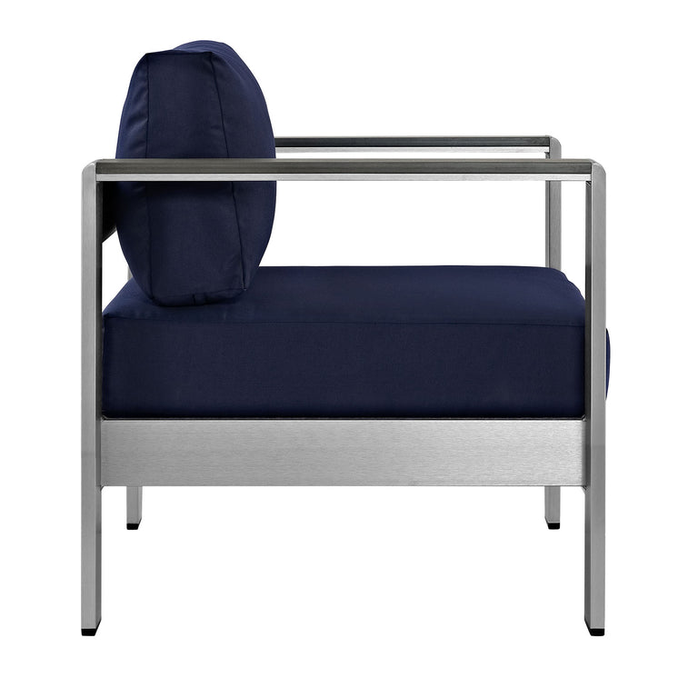SHORE OUTDOOR PATIO ALUMINUM ARMCHAIR