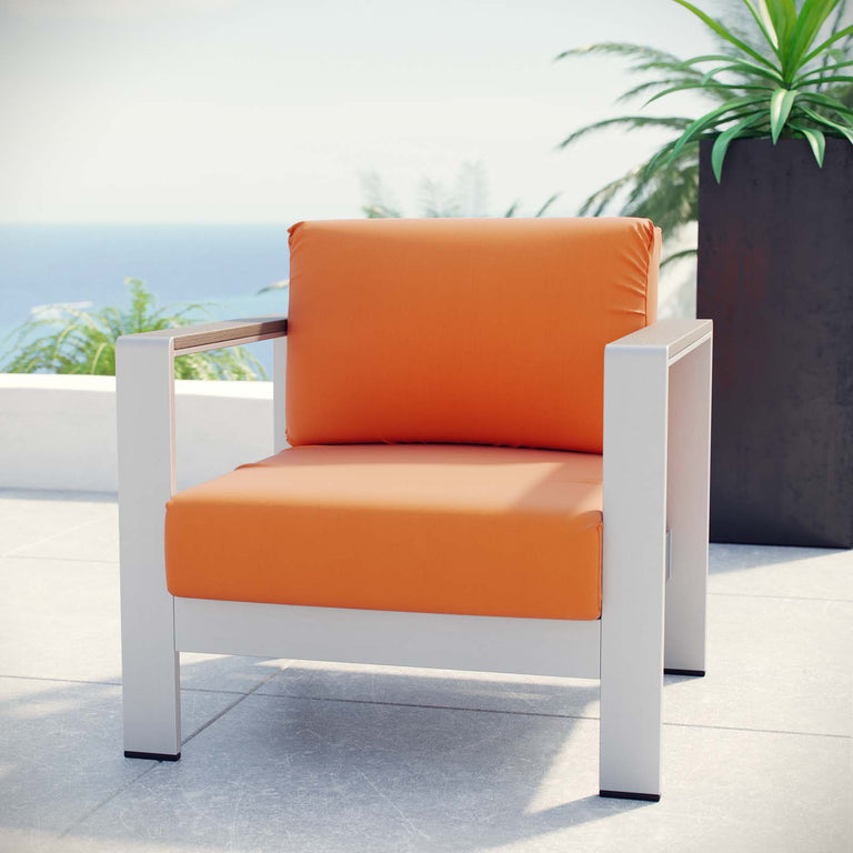 SHORE OUTDOOR PATIO ALUMINUM ARMCHAIR
