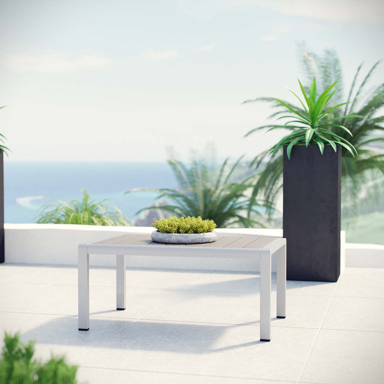 SHORE OUTDOOR PATIO ALUMINUM COFFEE TABLE