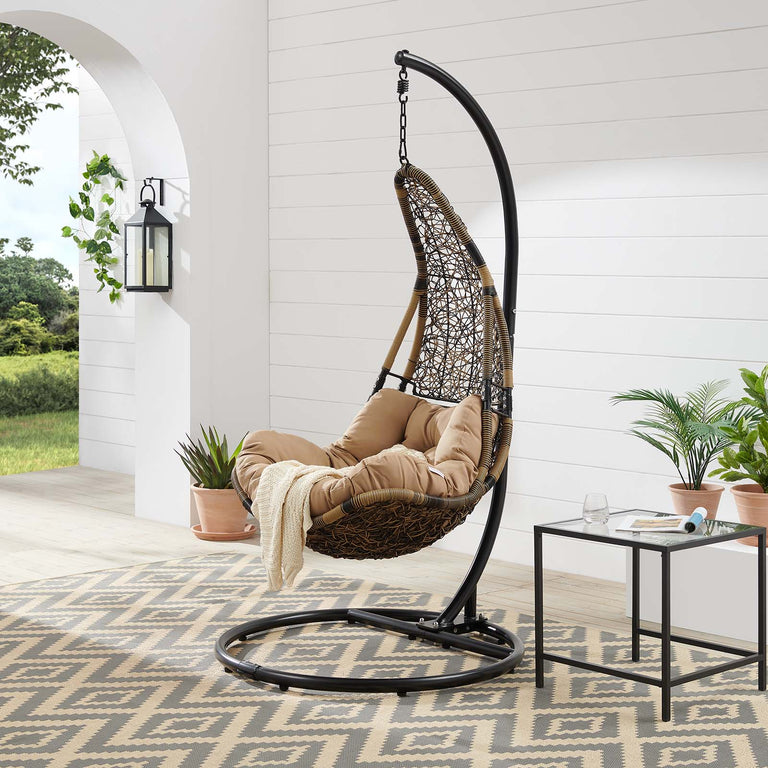 ABATE WICKER RATTAN OUTDOOR PATIO SWING CHAIR