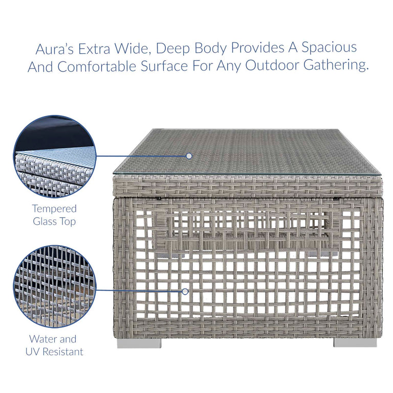 AURA RATTAN OUTDOOR PATIO COFFEE TABLE