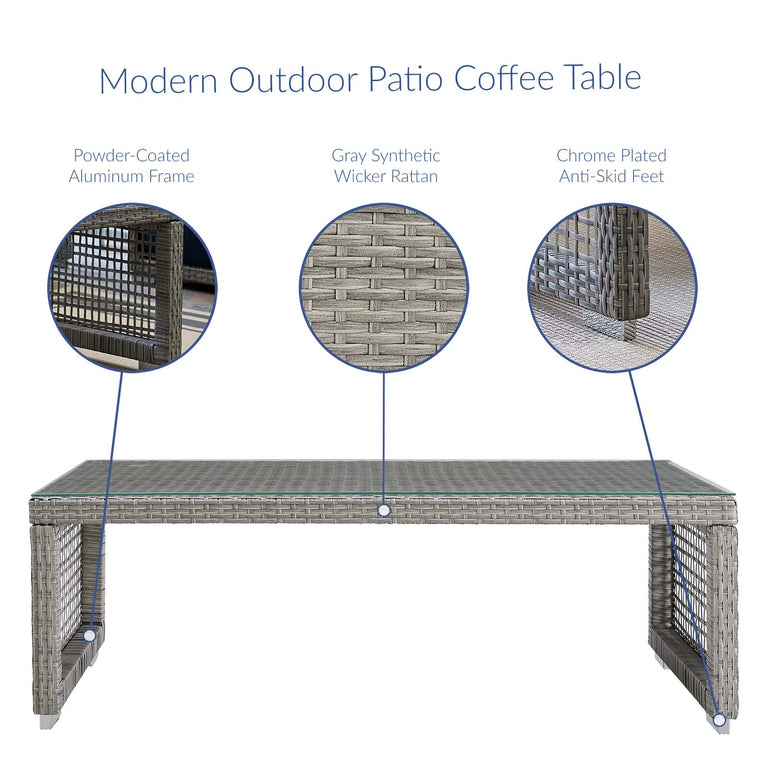 AURA RATTAN OUTDOOR PATIO COFFEE TABLE